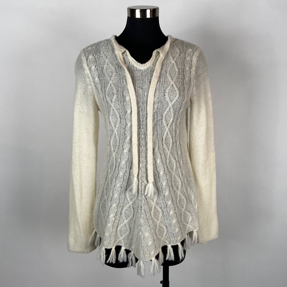 PrAna - small - cream - ribbed tunic sheer knit